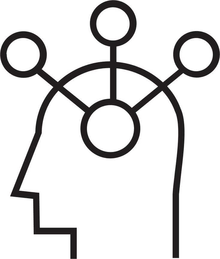 Illustration of a person's head showing their expanding thoughts