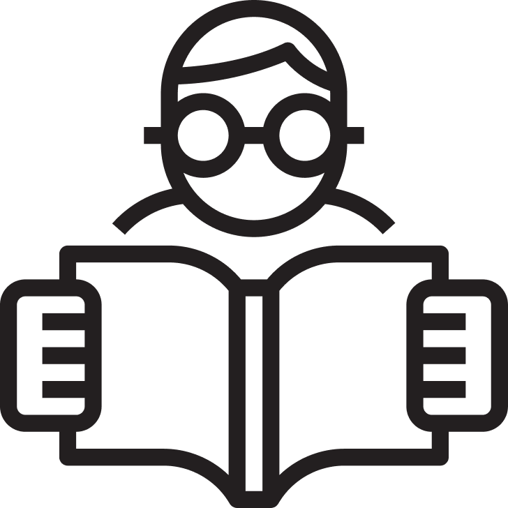 Illustration of person reading a book