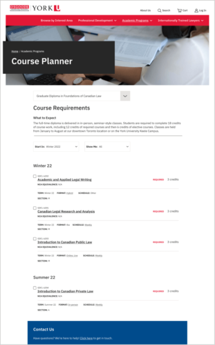LLM Course Planner page