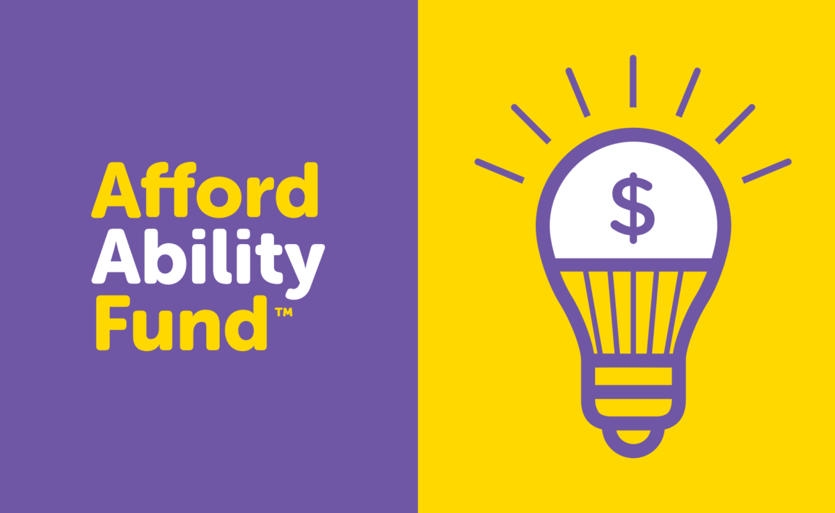 AffordAbility Fund and a lightbulb with a dollar sign inside